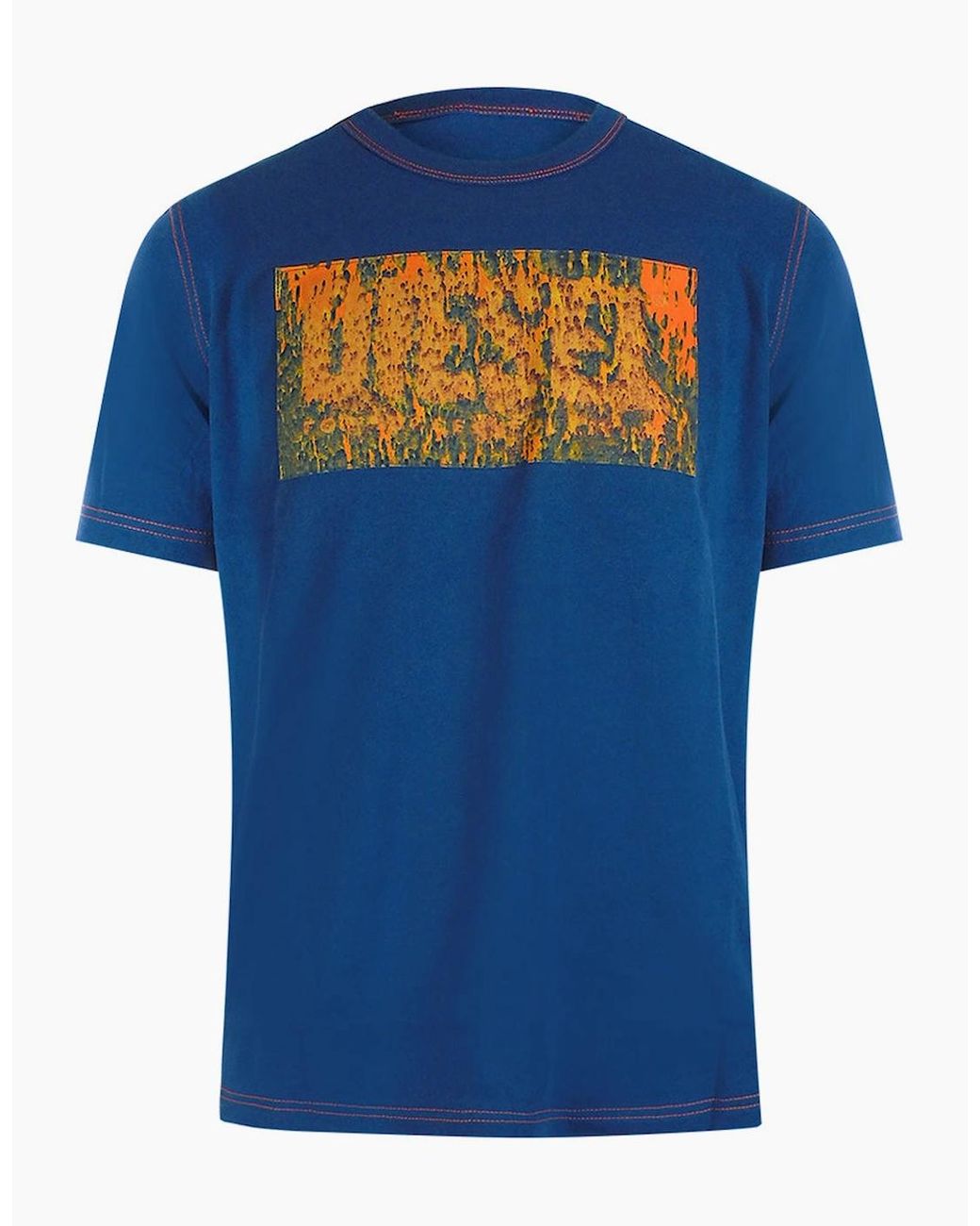 DIESEL Blue Block Logos Ensign T-Shirt for men