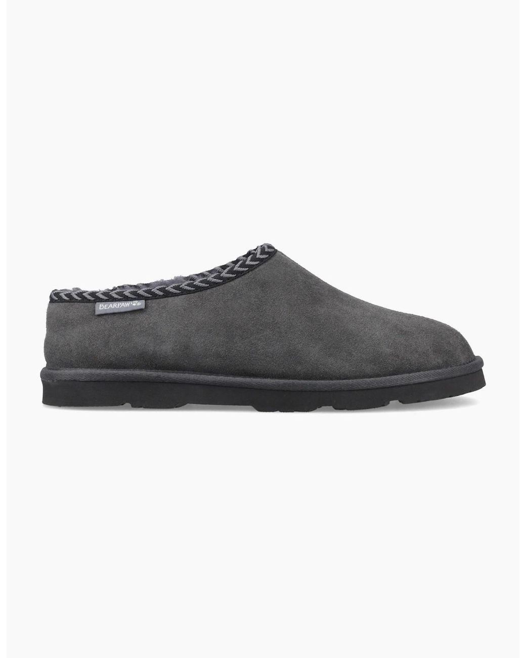 BEARPAW Gray Beau Suede Dark Slippers for men