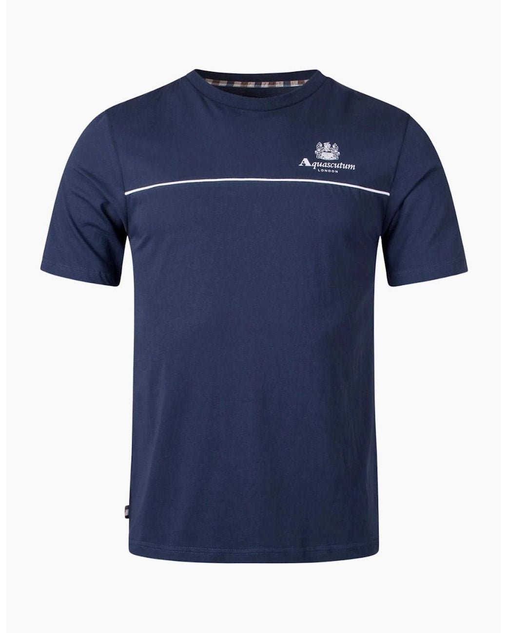Aquascutum Blue Active Piping Design T-Shirt for men