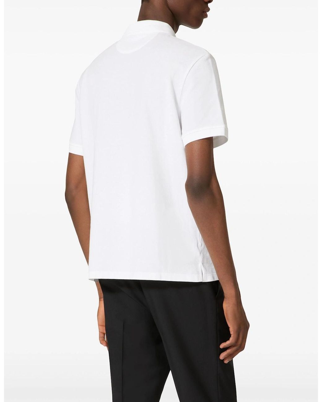 Valentino White Vlogo Signature Patch Polo for men