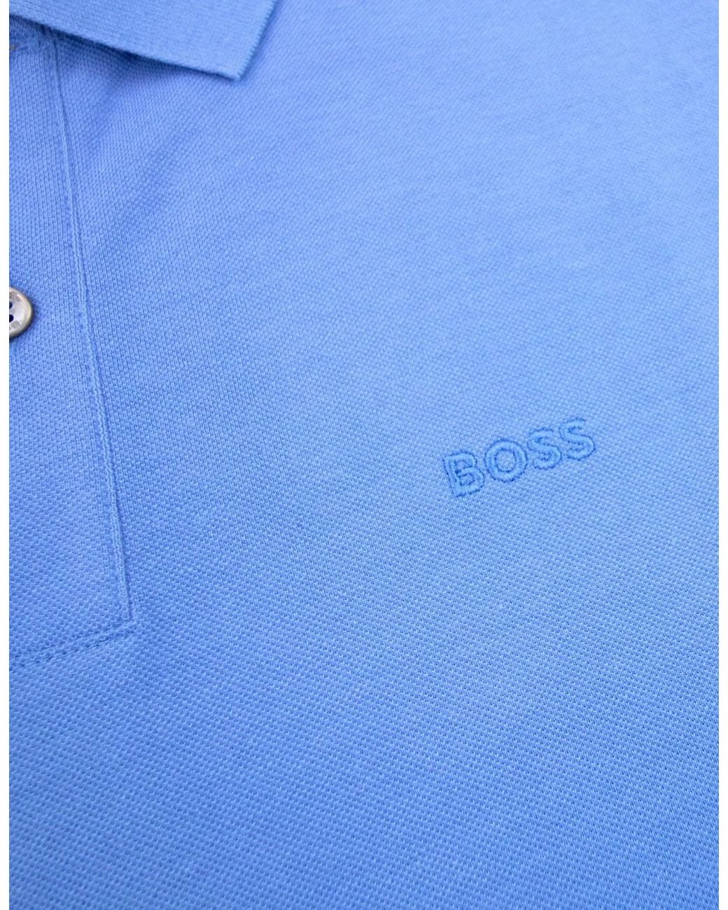 Boss Blue Pallas Embroidered Logo S/S Polo 420 for men