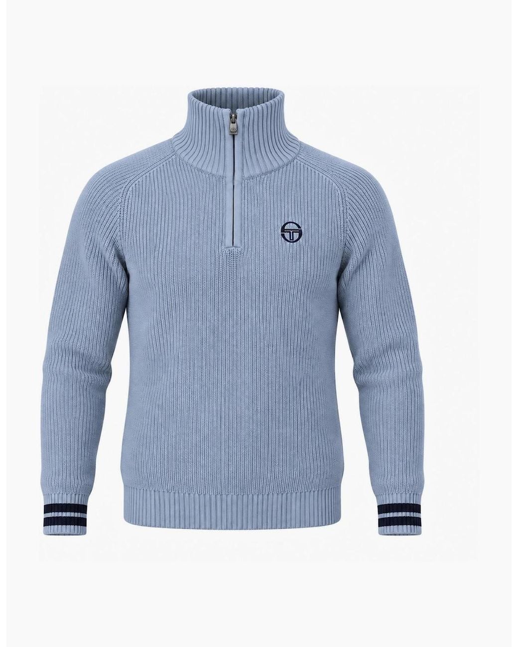Sergio Tacchini Blue Toledo 1/4 Zip Knitted Jumper Country/Maritime for men