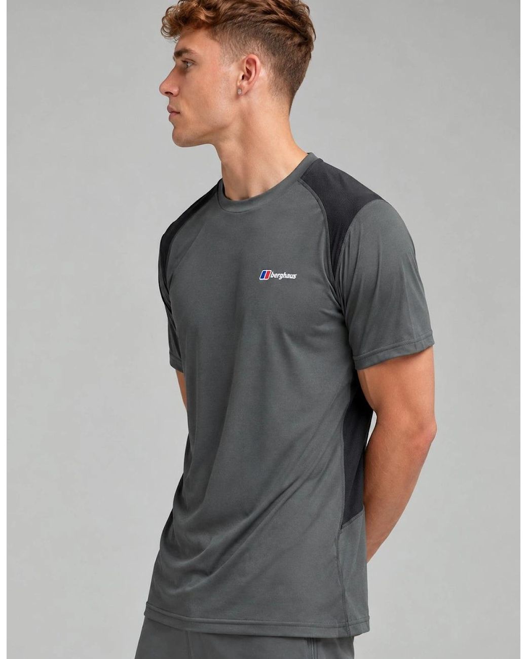 Berghaus Gray Wayside 3.0 Tech Gym T Shirt for men