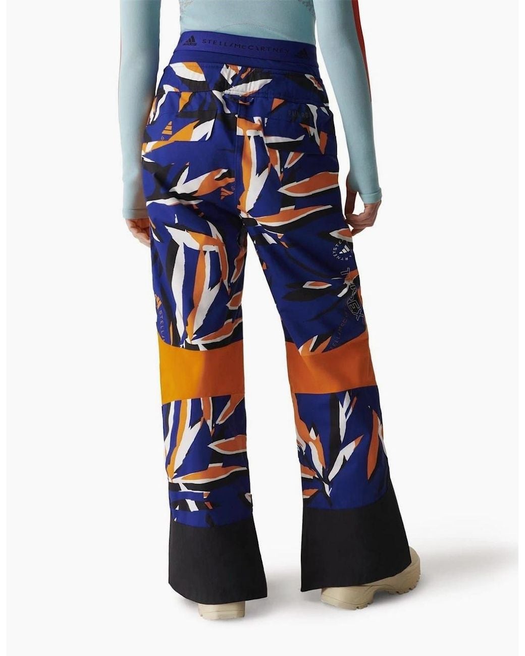 Adidas Blue Abstract Patterned Regular Fit Ski Pants