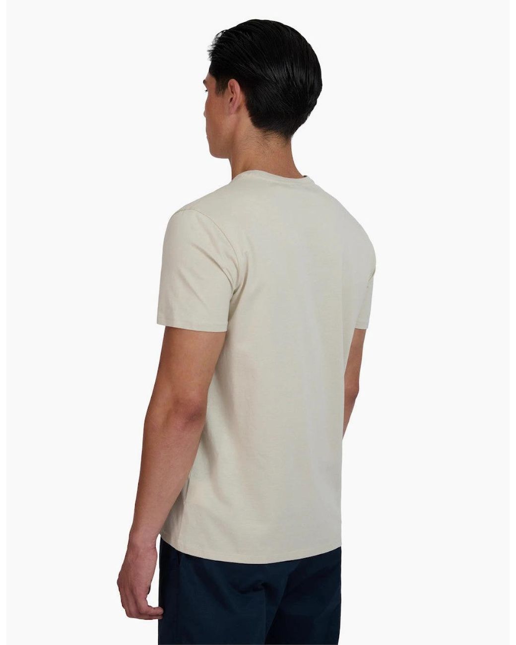 Sandbanks White Mercerised Badge T-Shirt S1-26 Stone for men