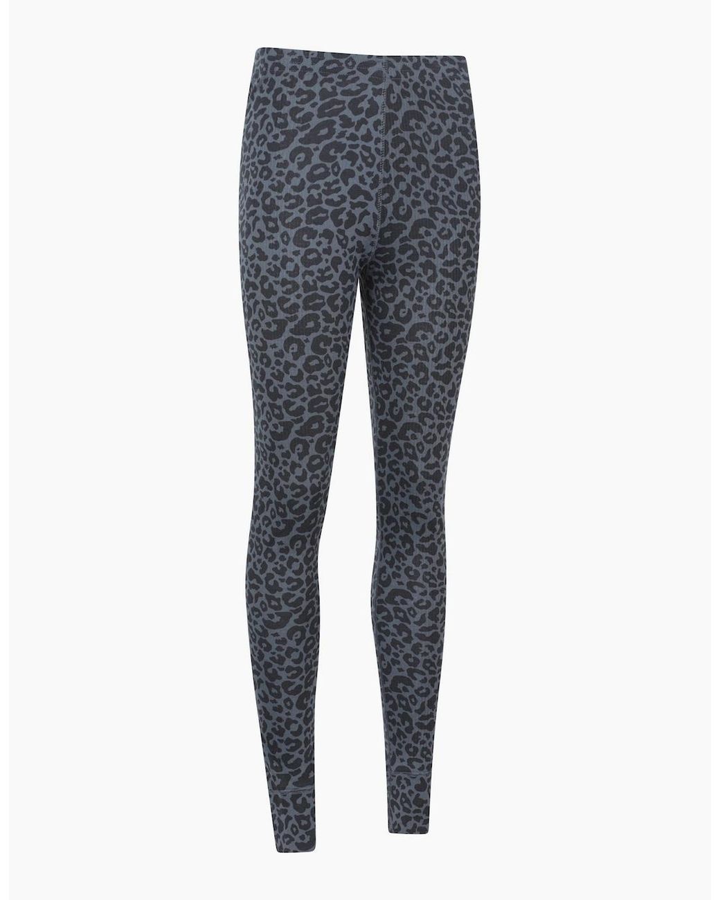 Mountain Warehouse Blue Ladies Talus Leopard Print Thermal Leggings