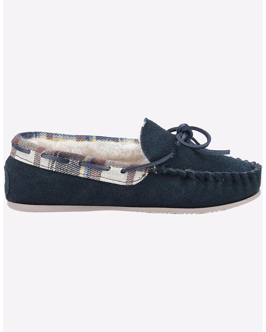 Cotswold Blue Kilkenny Slip On Moccasin Slipper