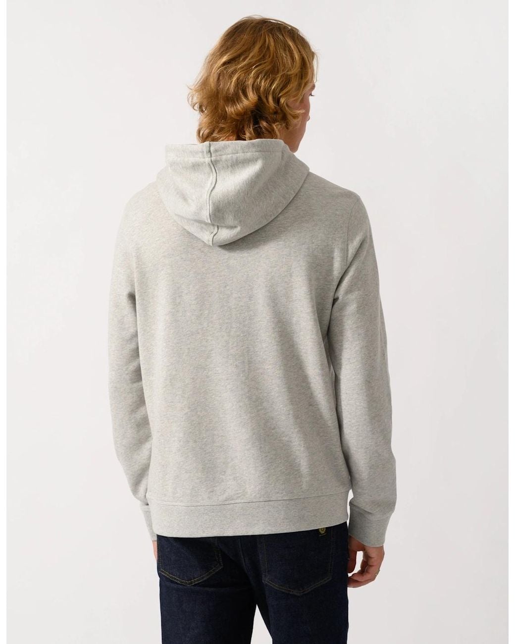 Boss Gray Boss Wetalk Pullover Hoodie With Logo Patch for men
