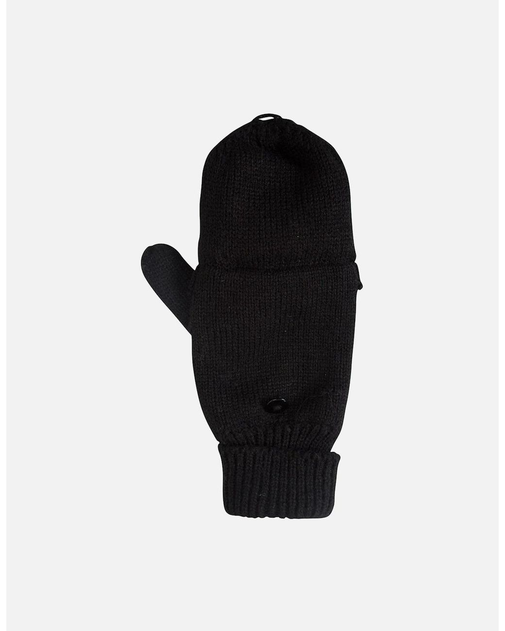 Mountain Warehouse Black Ladies Fingerless Knitted Mittens