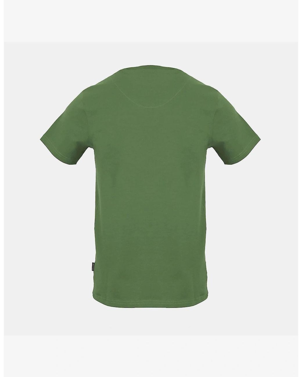 Aquascutum Green Text Graphic Crew Neck Short Sleeve Jersey T-Shirt for men