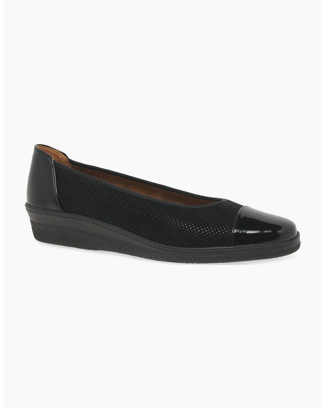 Gabor Black Petunia Accent Low Heeled Pumps