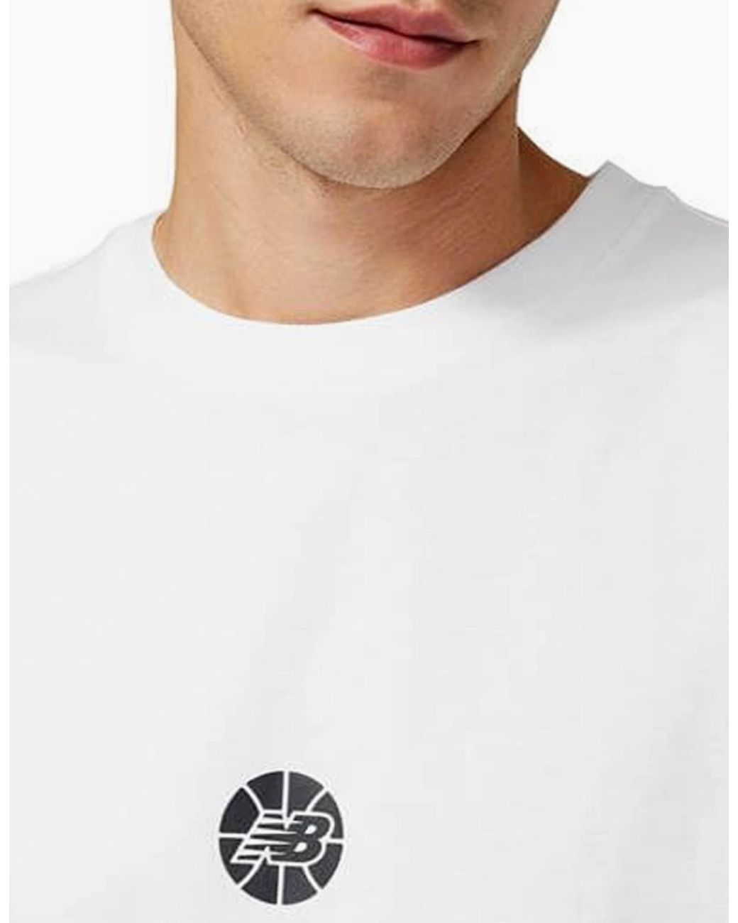 New Balance White Hoops Fundamental Basketball T-Shirt