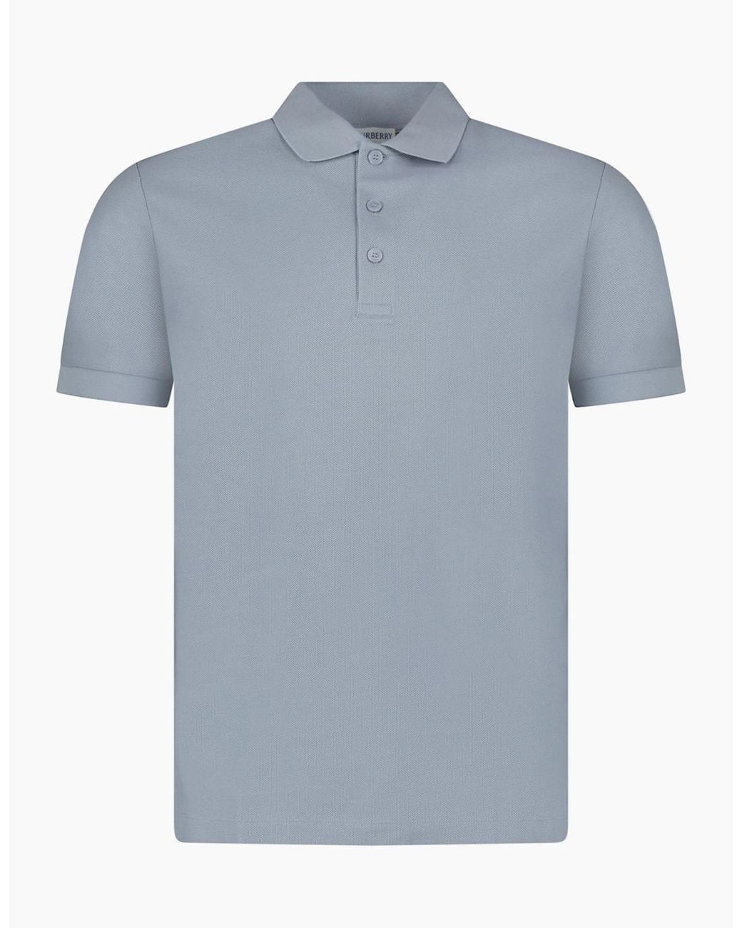 Burberry Blue 'Hartford' Check Placket Polo Gale for men