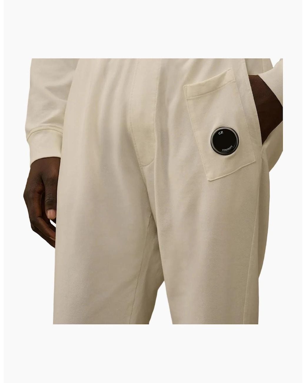 C P Company Natural Light Fleece Lens Sweat Pants for men