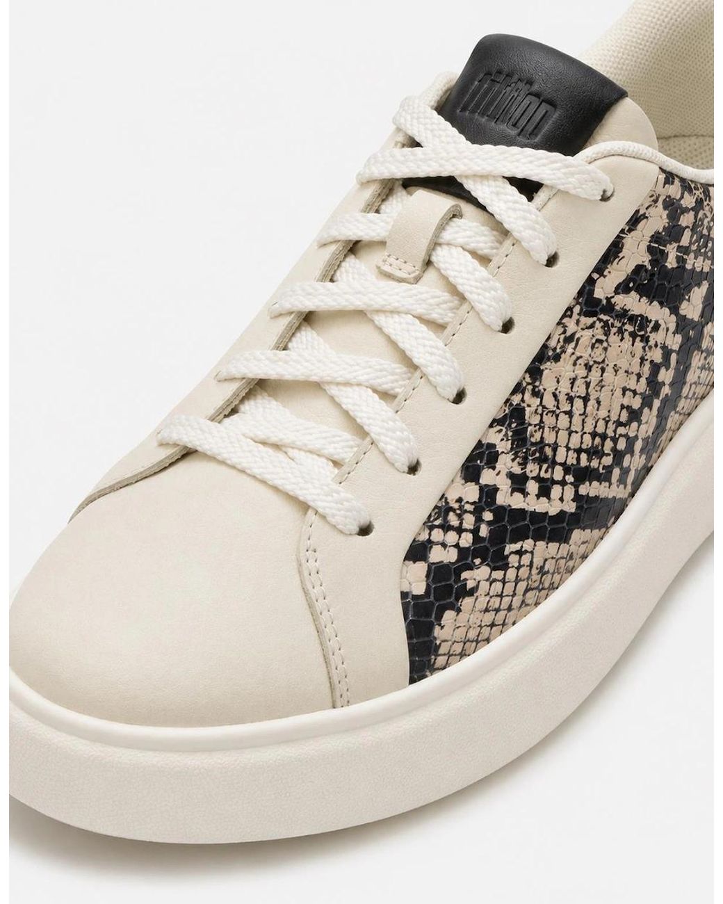 Fitflop Natural Rtg Suede Snake Casual Trainers Hazy Taupe