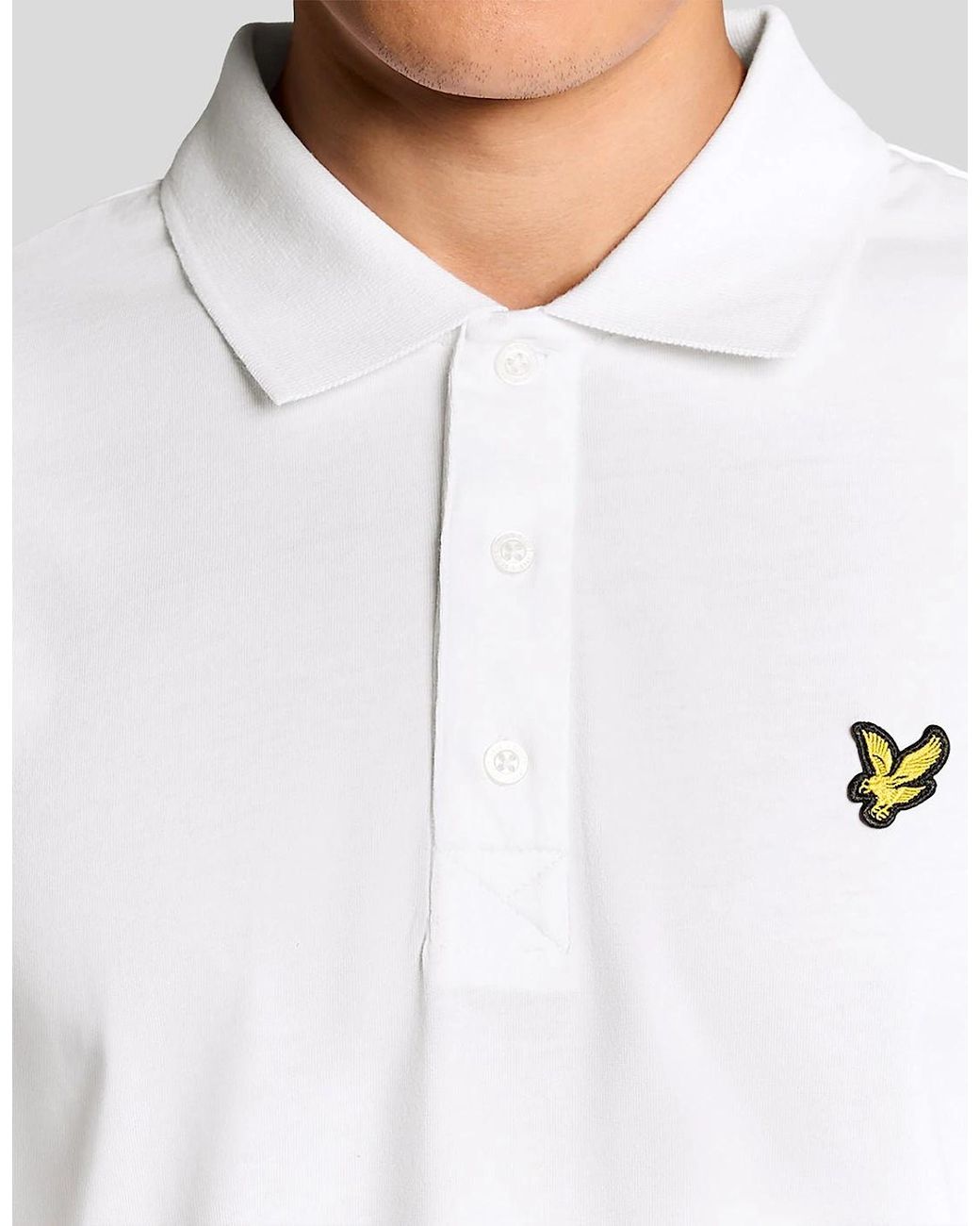Lyle & Scott White Cotton Jersey Polo Shirt for men