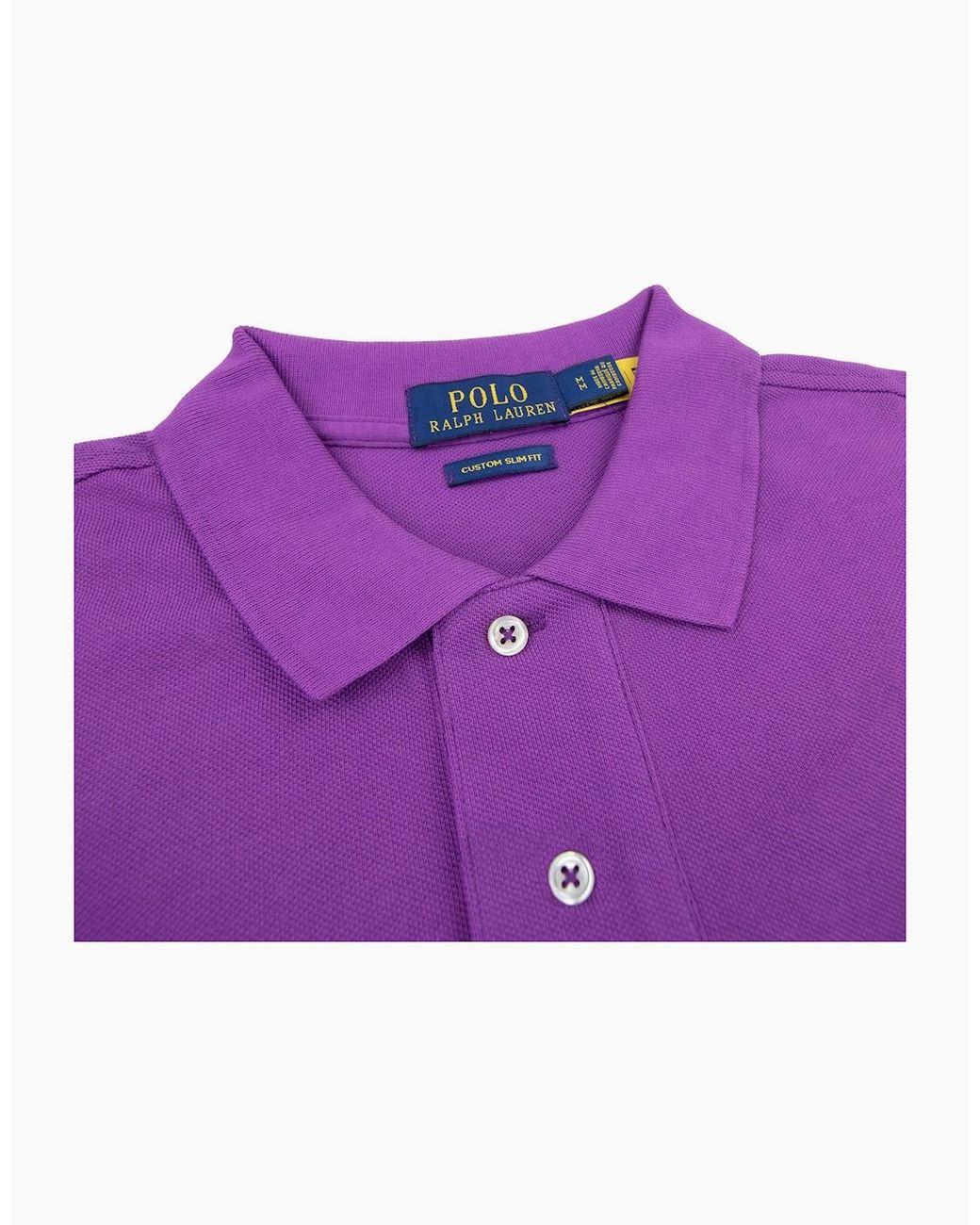 Polo Ralph Lauren Purple Custom Slim Fit Polo for men