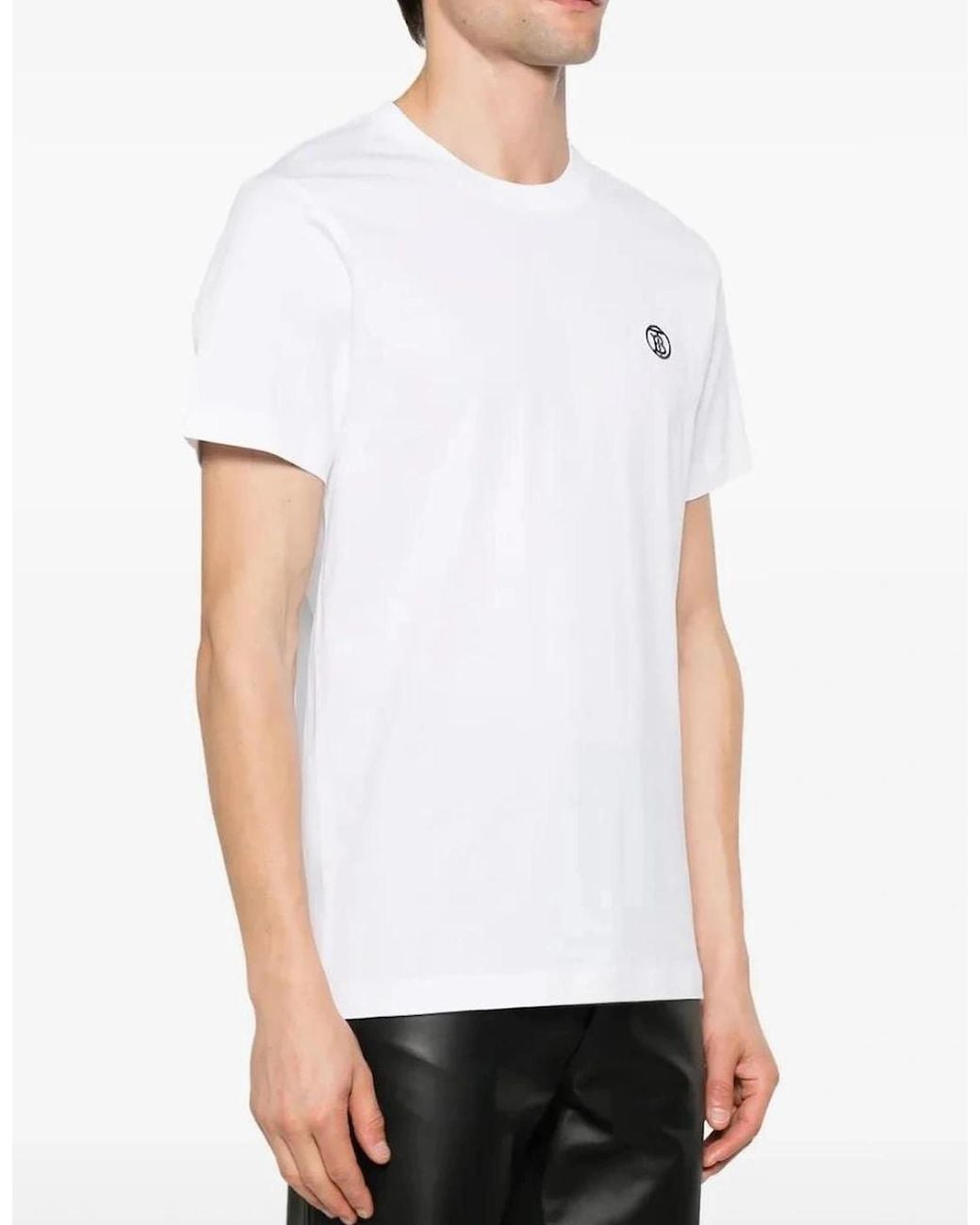 Burberry White Parker Tb Circle Logo T-Shirt for men