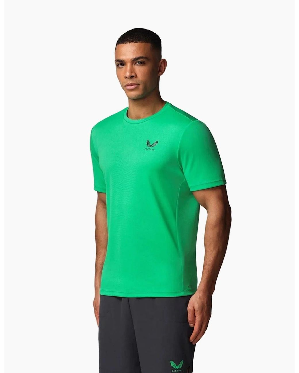 Castore Green Short Sleeve Polyester Activewear T-Shirts for men