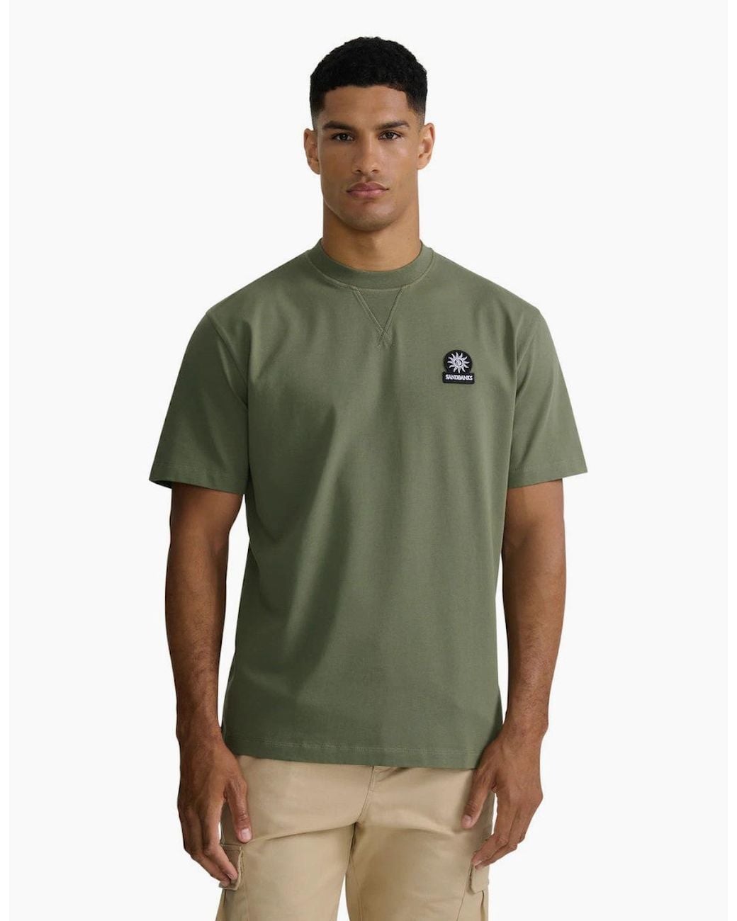 Sandbanks Green Relaxed Fit T-Shirt for men