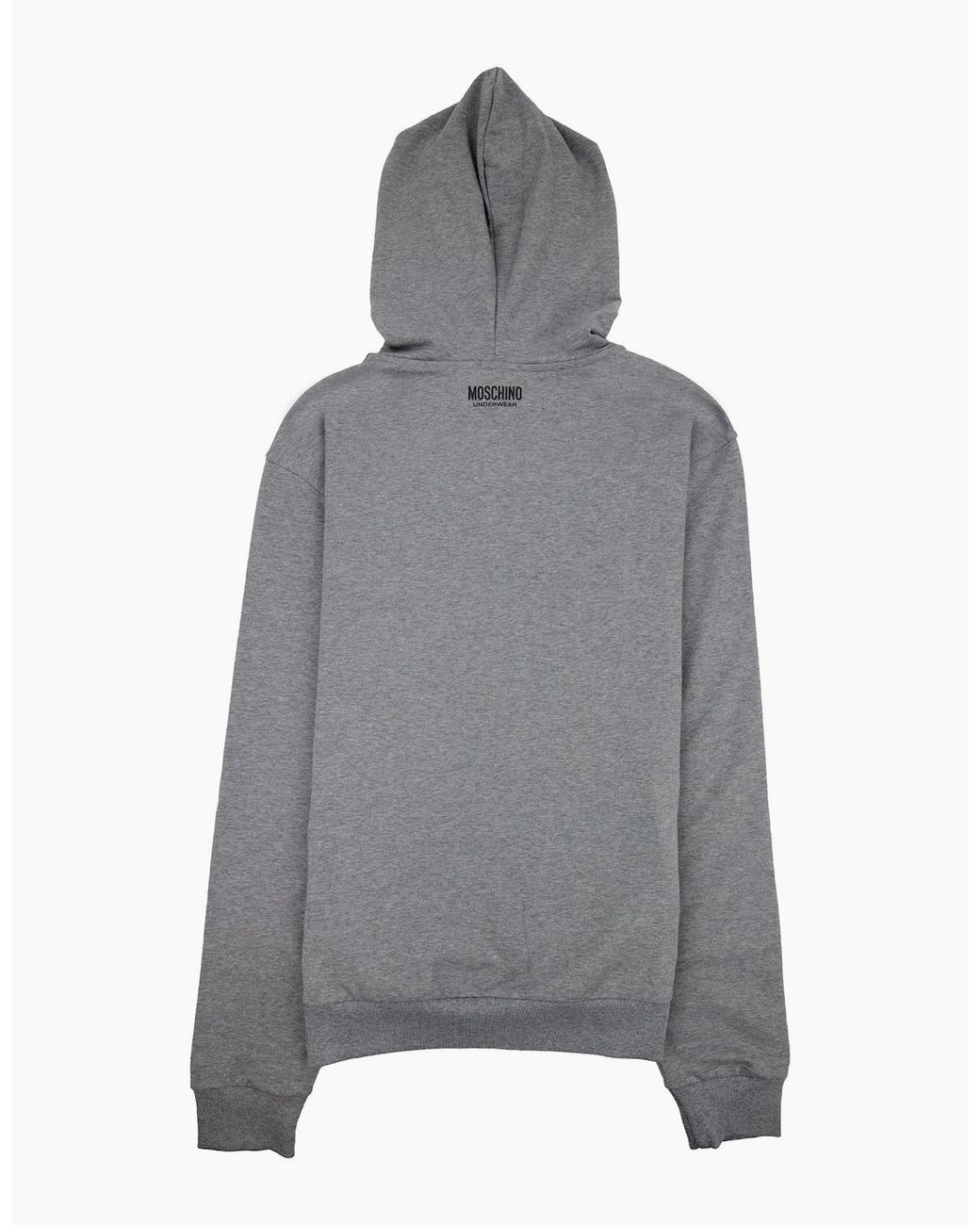 Moschino Gray Underwear Pocket Tape Logo Hoody Dark for men