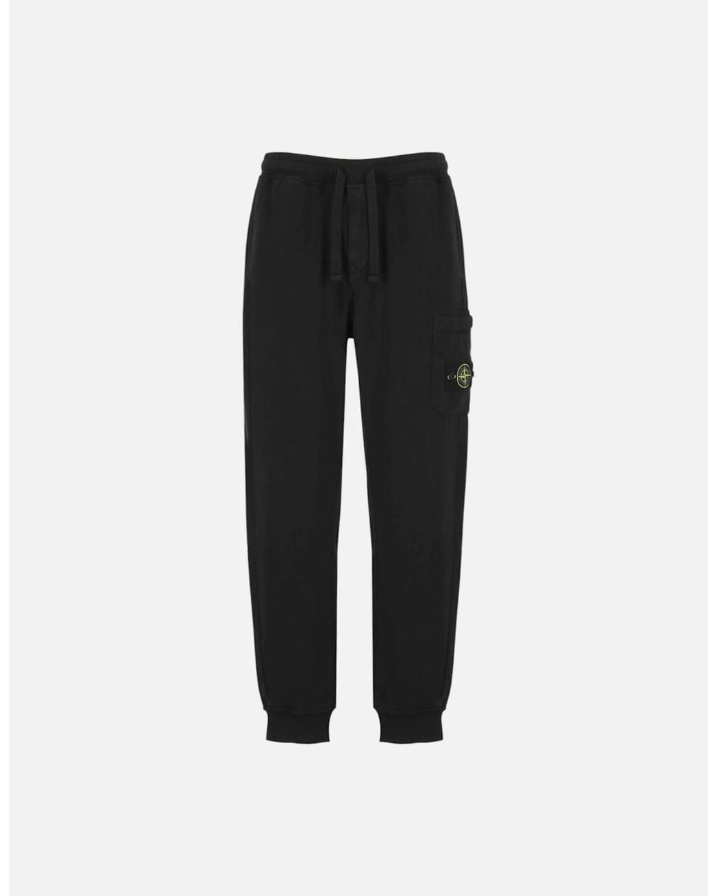 Stone Island Black Organic Cotton Fleece Sweatpants for men