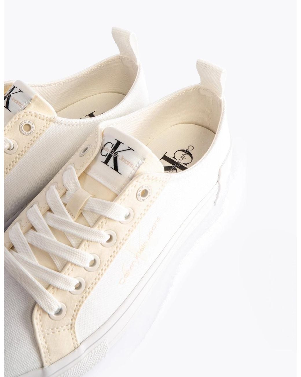 Calvin Klein White Bold Vulcanised Trainers Creamy//Whisper