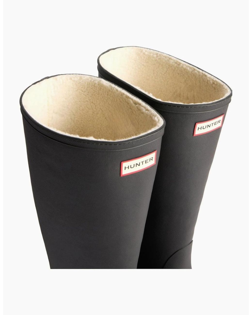 Hunter Black Downpour Tall Insulated Wellingtons for men