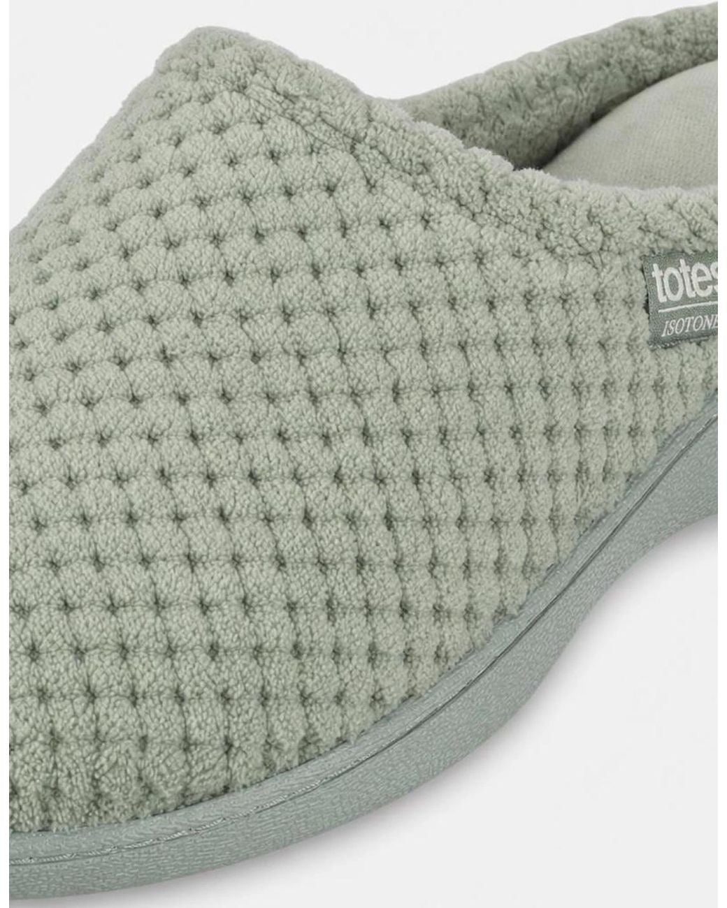 Totes Gray Isotoner Popcorn Terry Mule Slipper Mules Sage