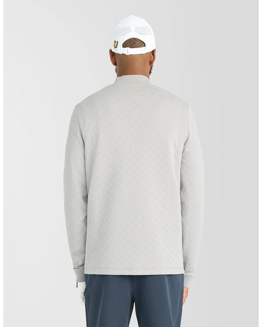 Lyle & Scott White Quilted 1/4 Zip Midlayer for men