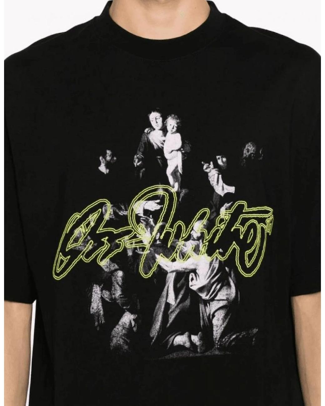 Off-White c/o Virgil Abloh Black Script Mary Logo T-Shirt for men