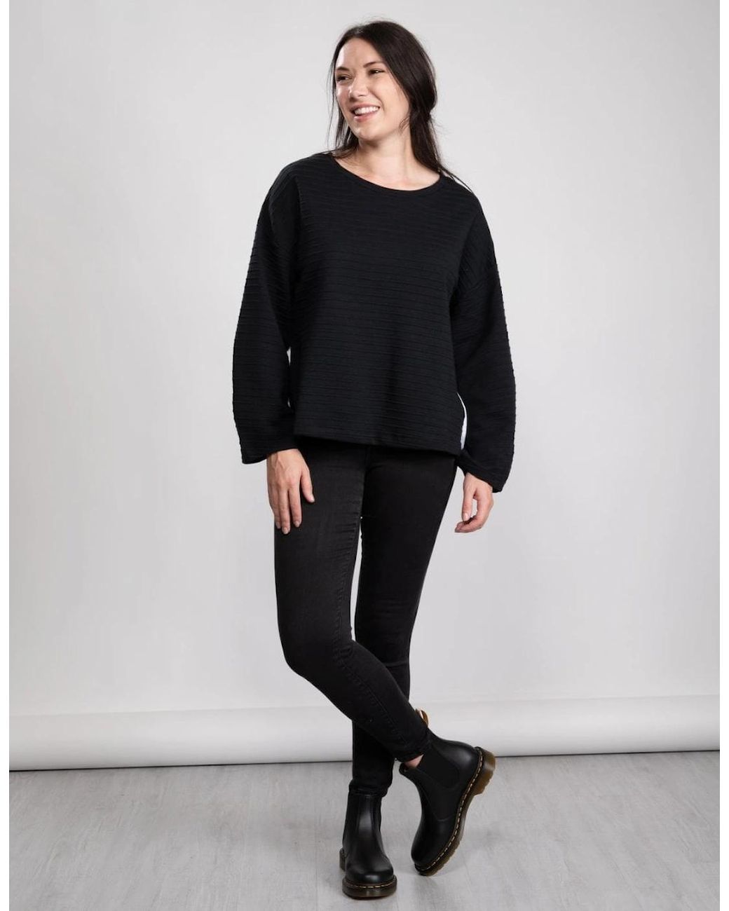 French Connection Black Fredia Jersey Scoop Pleat Back