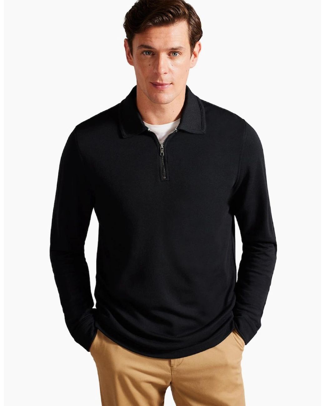 Ted Baker Black Karpol Regular Soft Touch Polo Shirt for men