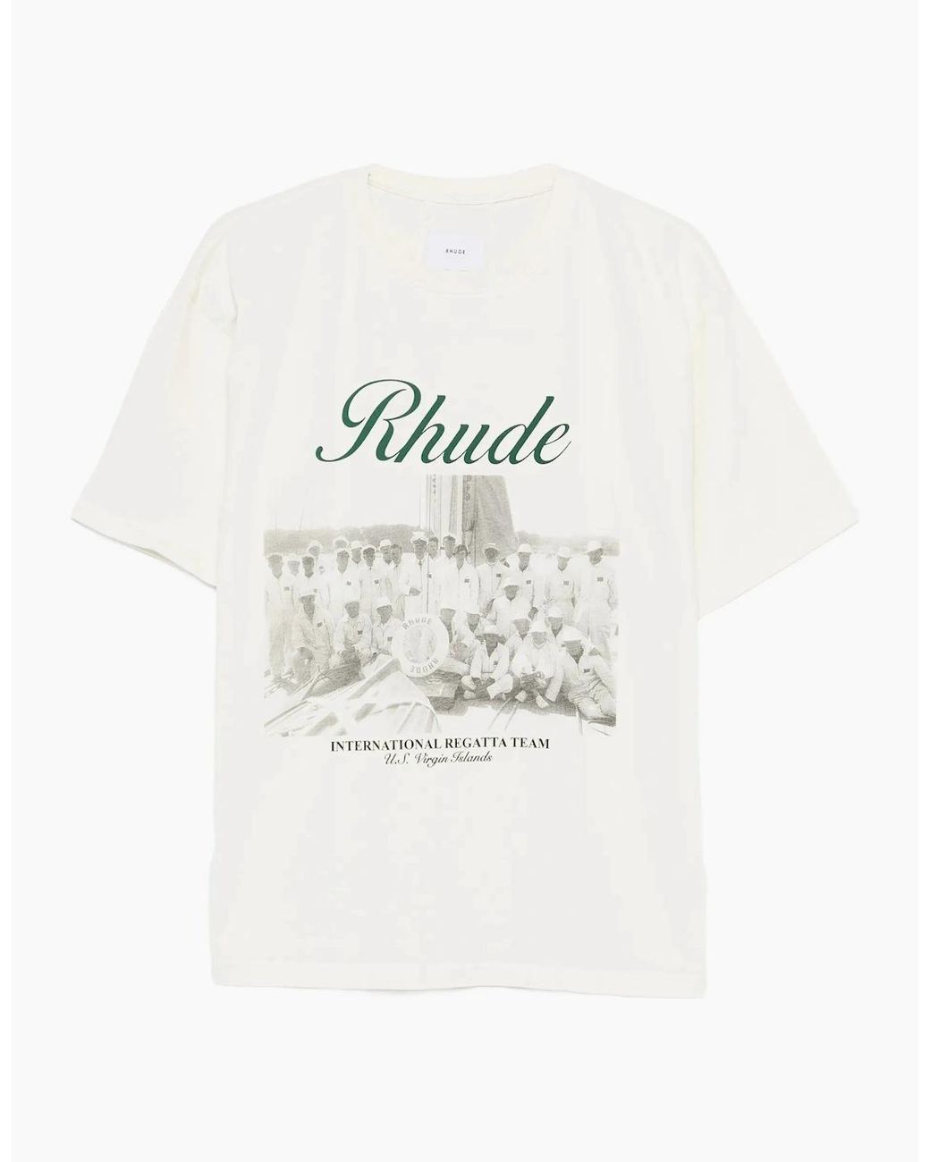 Rhude White Script Printed T-Shirt for men