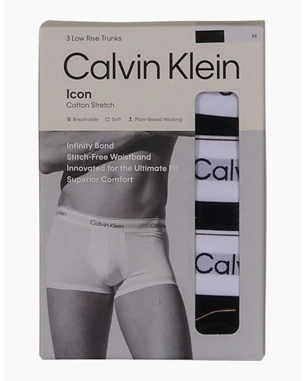 Calvin Klein Blue 3-Pack Icon Cotton Stretch Low-Rise Boxer Trunks for men