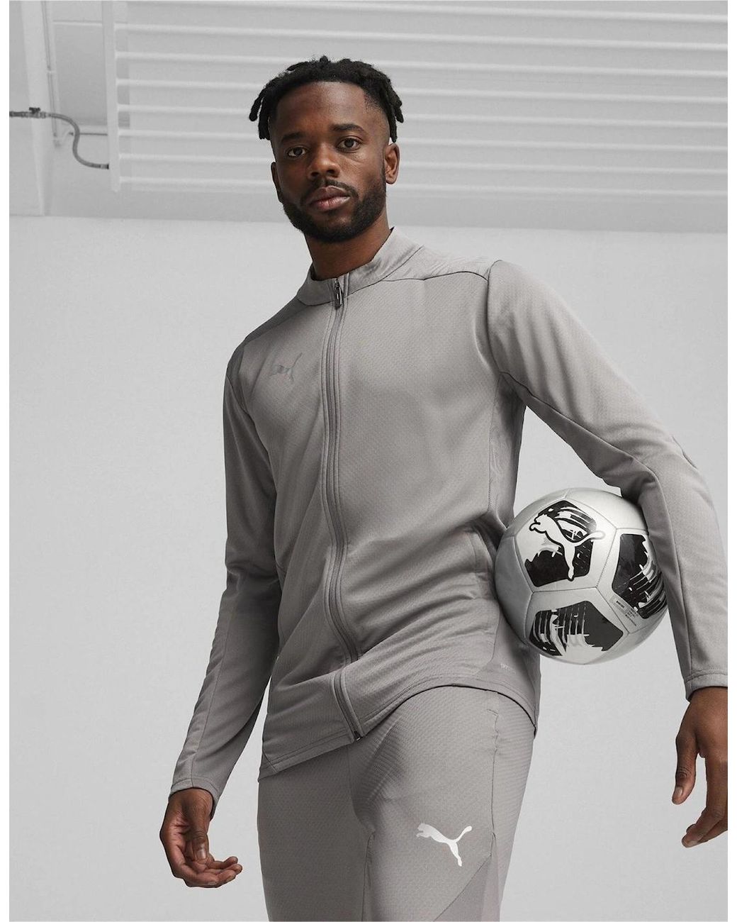 PUMA Gray Performance Moisture Wicking Training Jacket for men