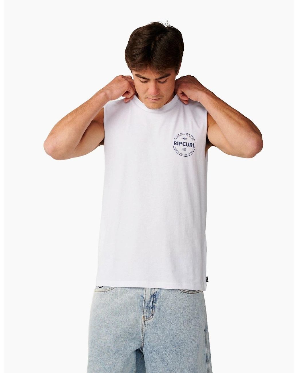 Rip Curl White Rip Curl Staple Muscle Vest for men