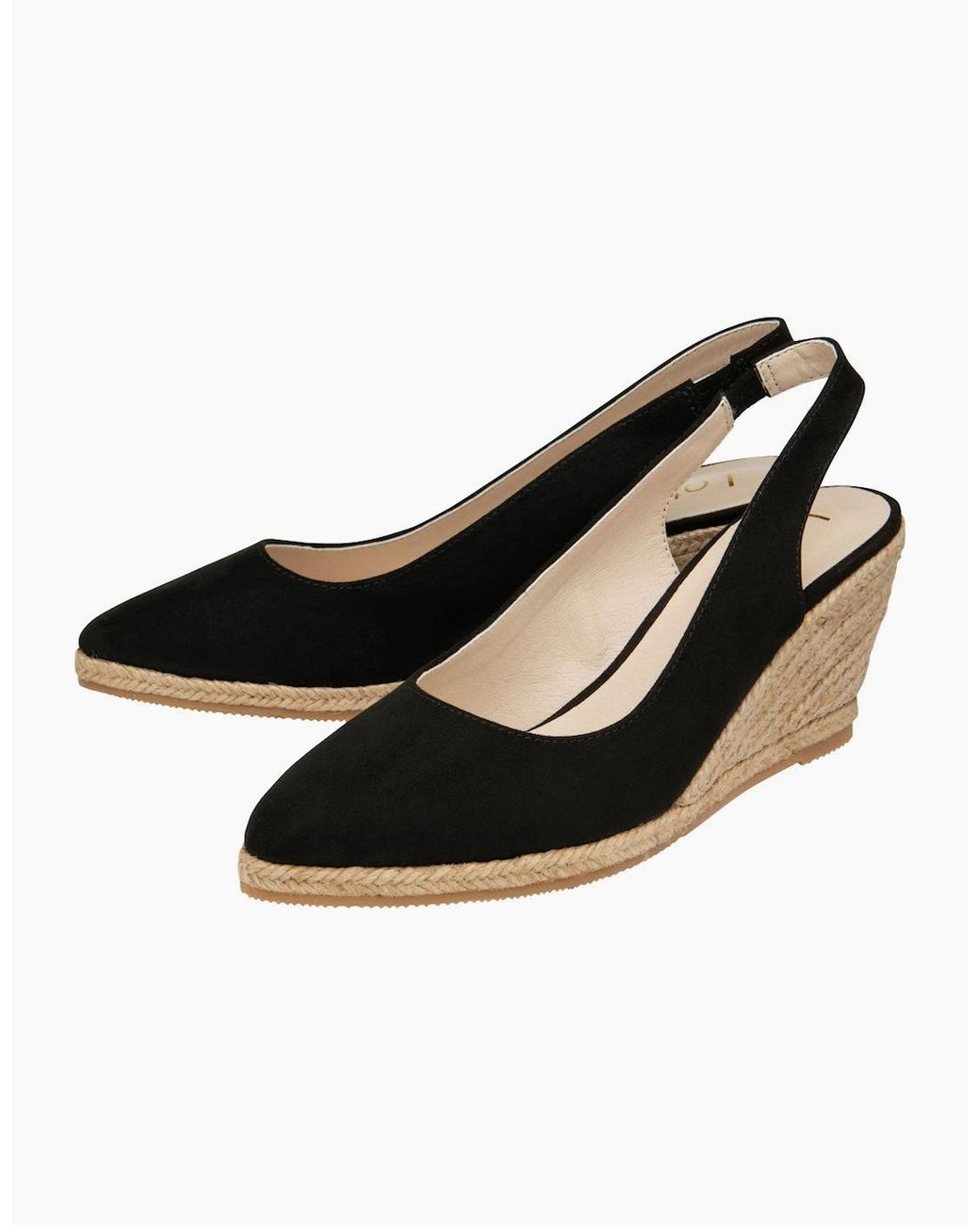Lotus Black Gigi Espadrille Wedges