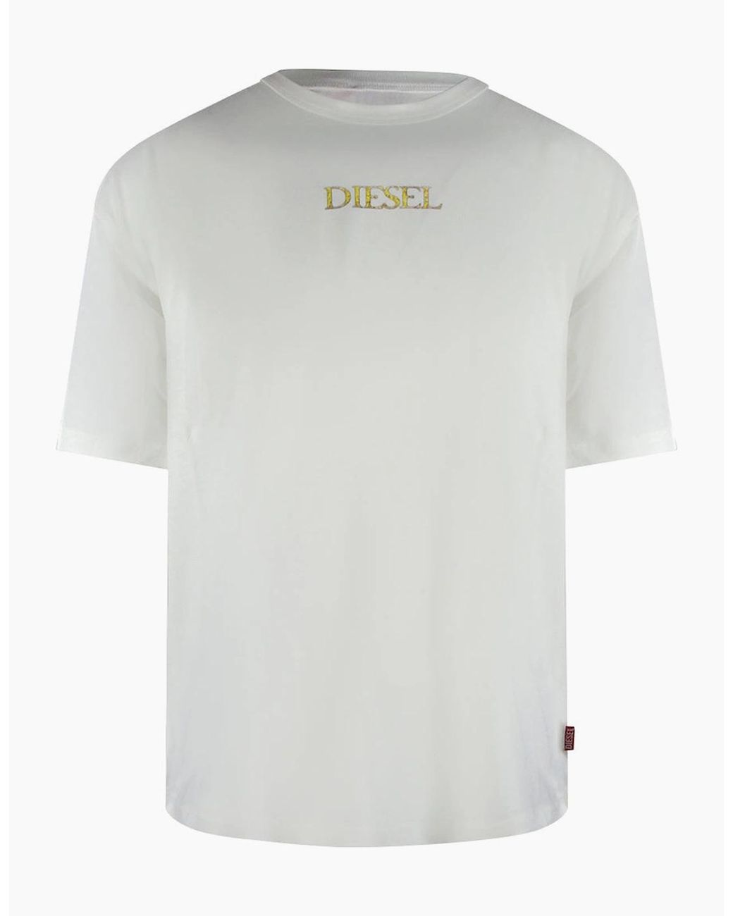 DIESEL White Logo T-Shirt for men