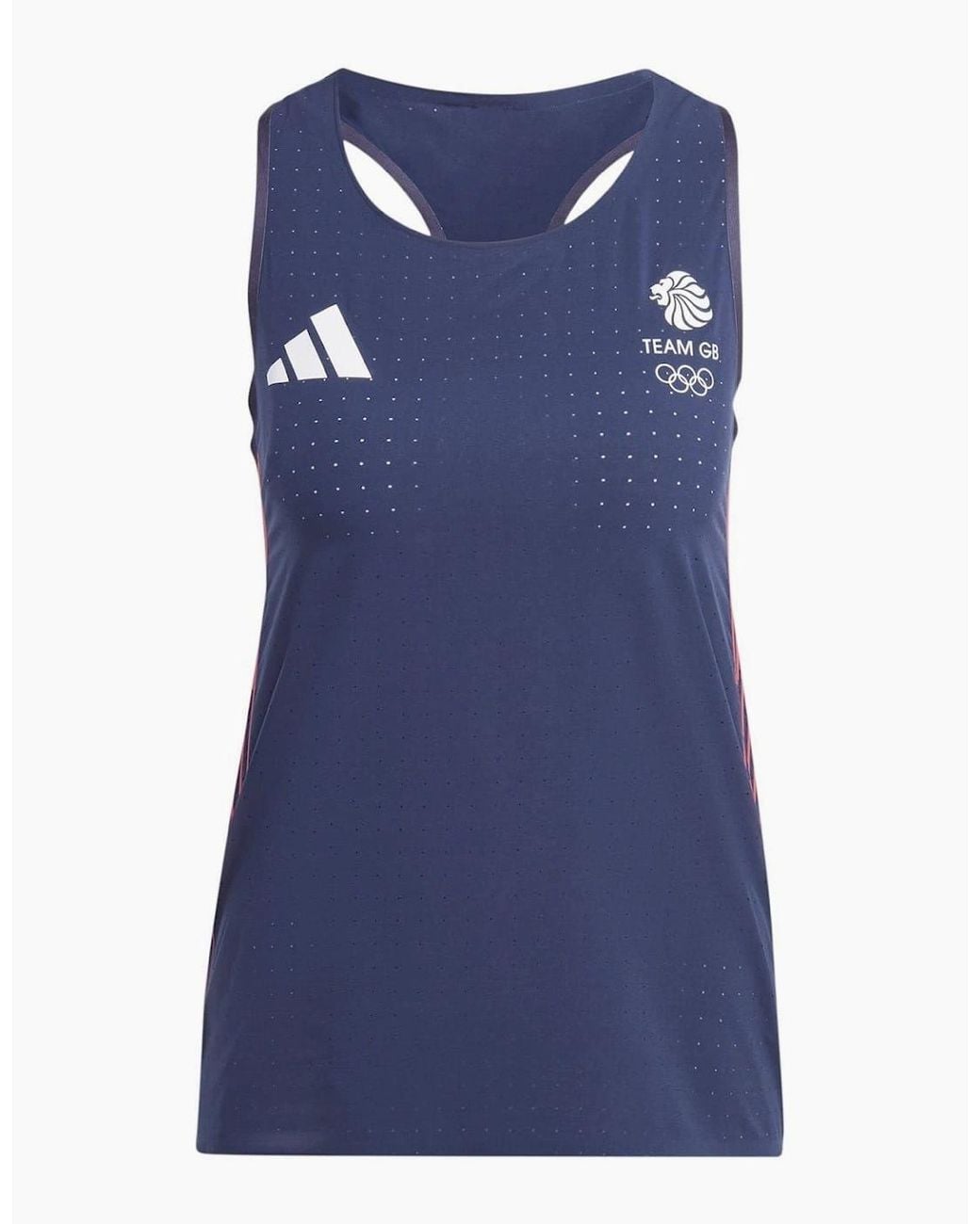 Adidas Blue Team Gb Adizero Running Tank Top