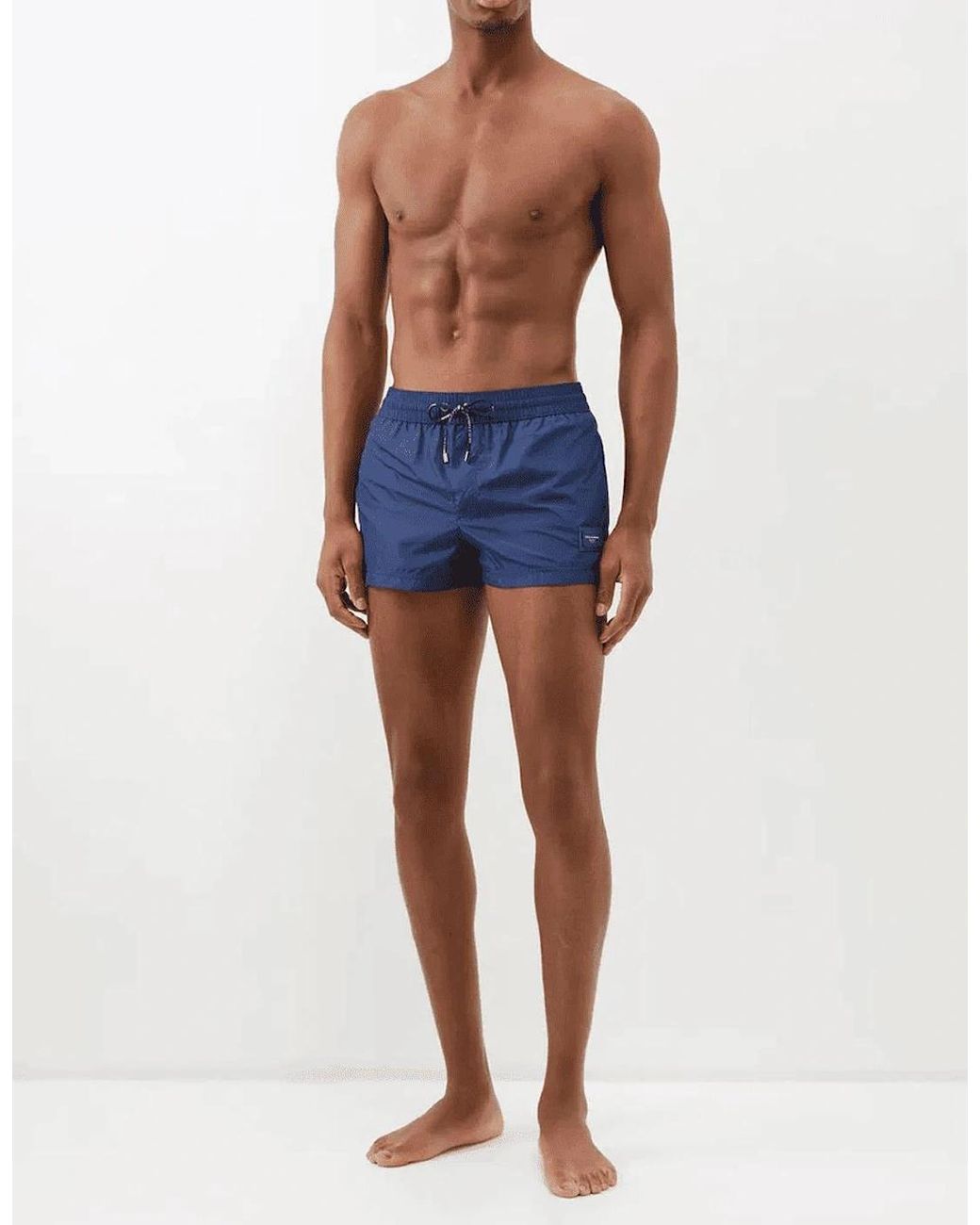 Dolce & Gabbana Blue Logo Plaque Swimshorts for men