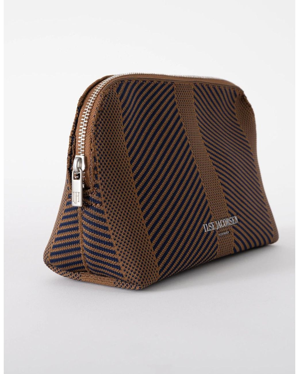 Ilse Jacobsen Brown Knitty Knitted Makeup Bag