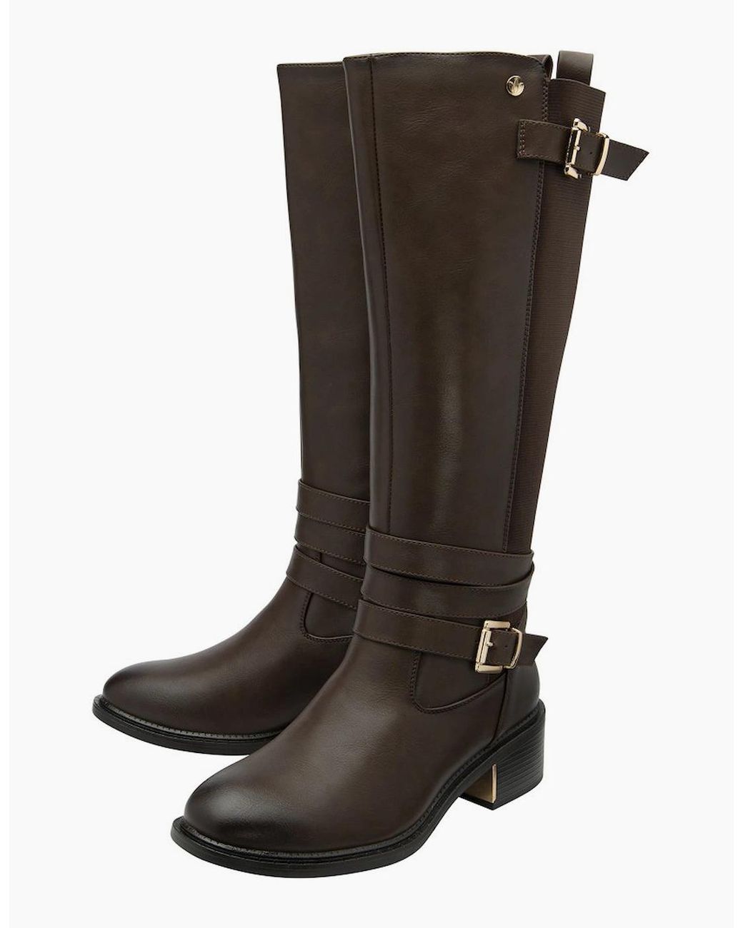 Lotus Black Freya Knee High Boots