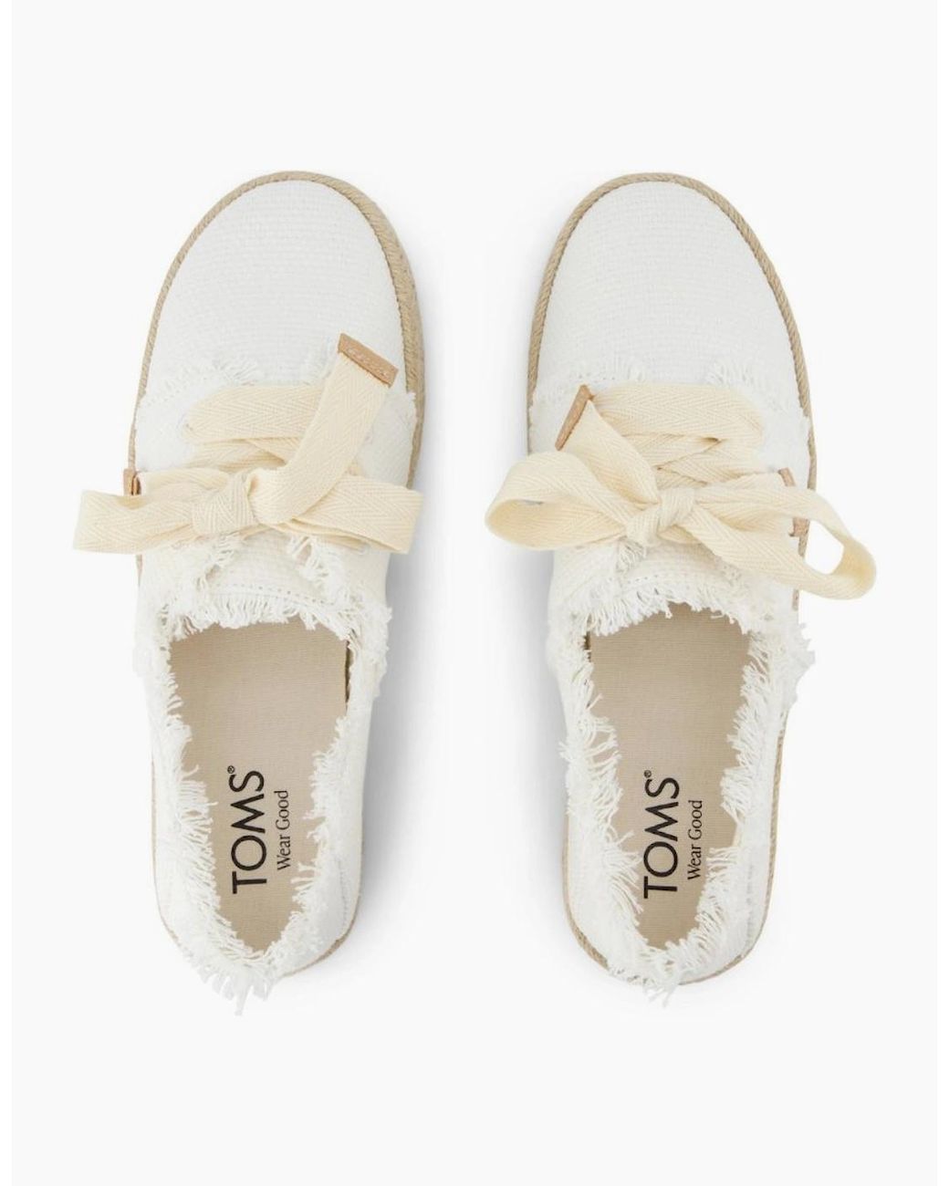TOMS White Carolina Espadrille Lace Up Shoes