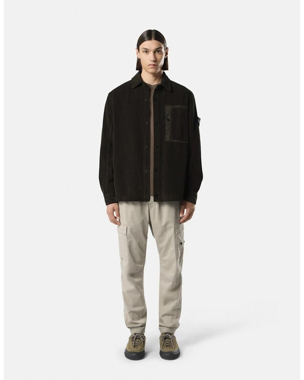 Stone Island Black Corduroy 1200016 Overshirt for men