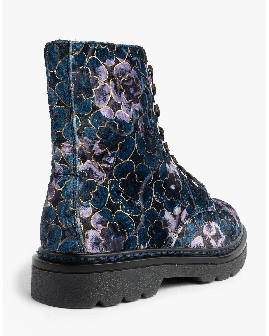 Heavenly Feet Blue Mdnght Justina2 Viola Velour Ankle Boots Midnight