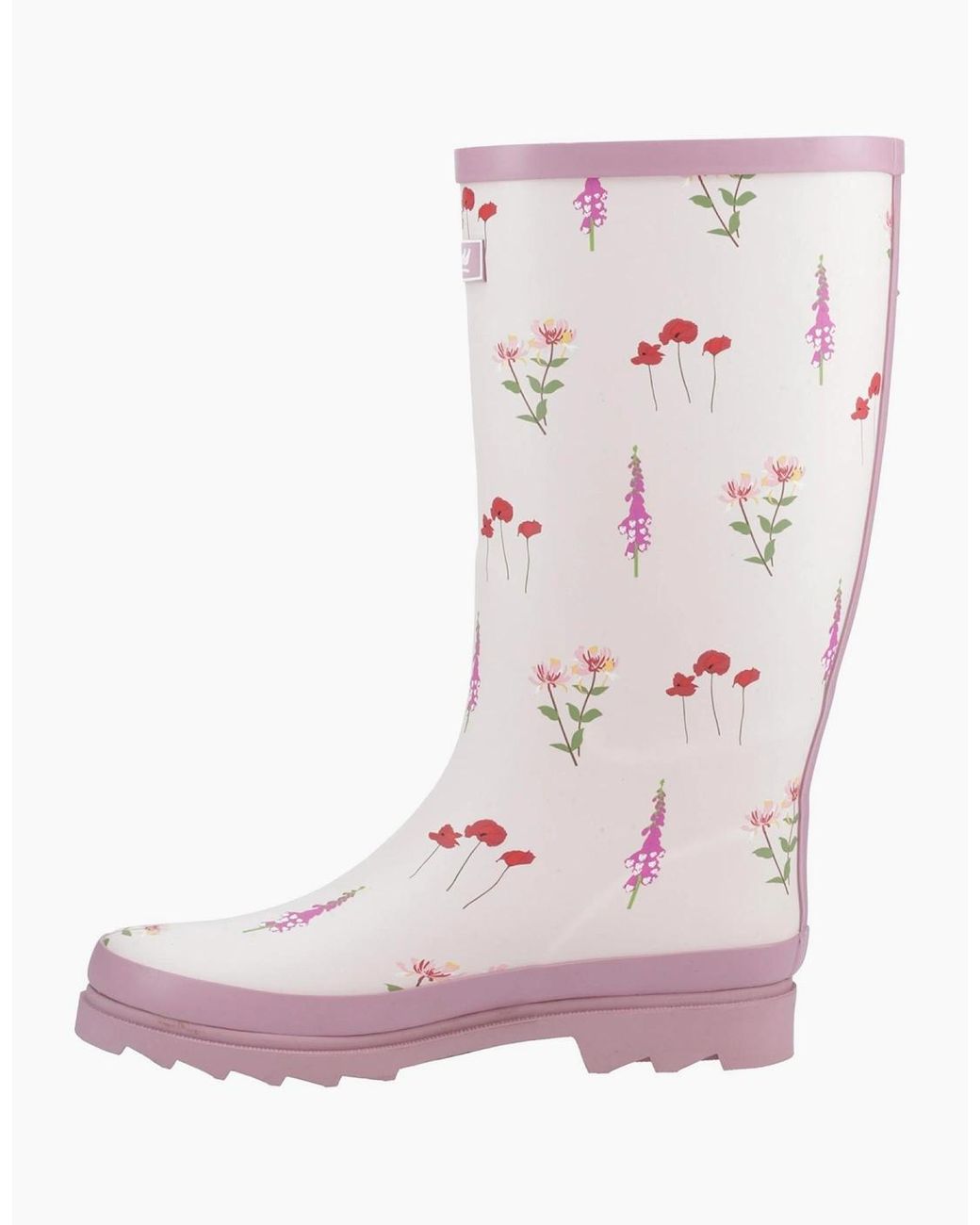 Cotswold Pink Wildflower Wellington Boots