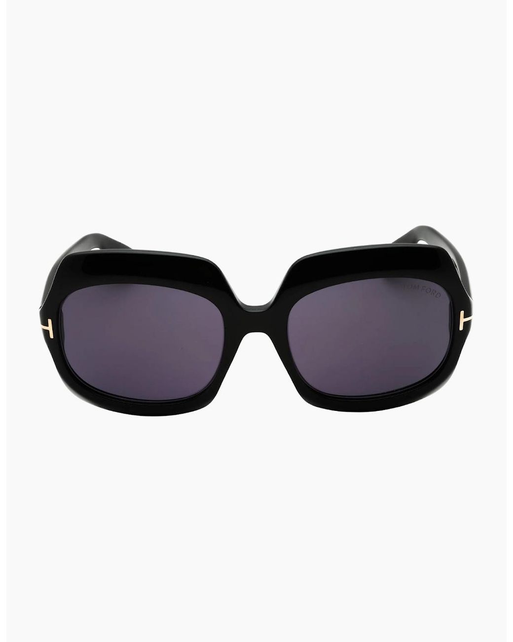 Tom Ford Blue Shiny Oversized Smoke Sunglasses