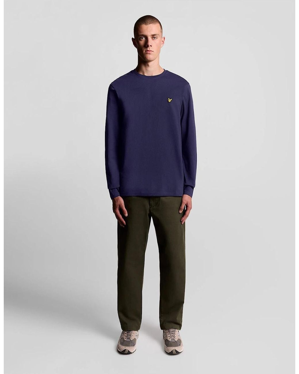 Lyle & Scott Blue Long Sleeve Cotton T-Shirt for men