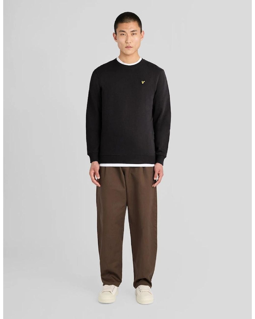 Lyle & Scott Black Everyday Cotton Crew Neck Sweatshirt for men